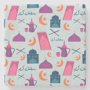 Happy Ramadan Pattern Stenen Onderzetter