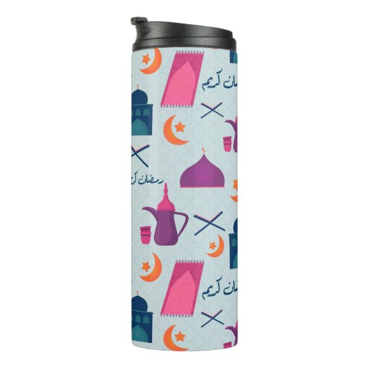 Happy Ramadan Pattern Thermosbeker (Geroteerd rechts)