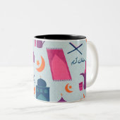 Happy Ramadan Pattern Tweekleurige Koffiemok (Voorkant rechts)
