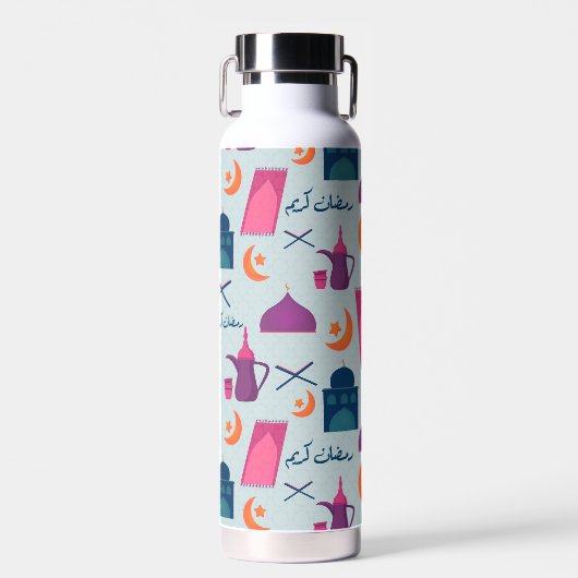 Happy Ramadan Pattern Waterfles (Voorkant)