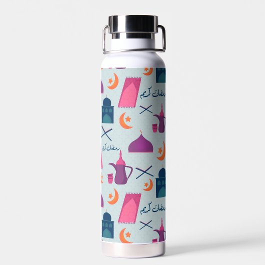 Happy Ramadan Pattern Waterfles (Achterkant)