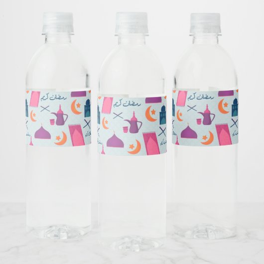 Happy Ramadan Pattern Waterfles Etiket (Flessen)