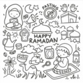 Happy Ramadan Sticker (Voorkant)