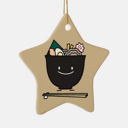 Happy Ramen Bowl Keramisch Ornament (Rechts)