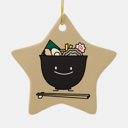 Happy Ramen Bowl Keramisch Ornament (Voorkant)