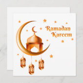  Happy Ramzan Mubarak Crescent Gold Feestdagenkaart (Voorkant / Achterkant)
