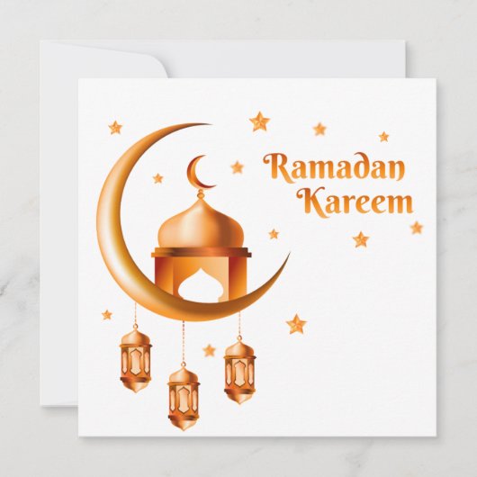  Happy Ramzan Mubarak Crescent Gold Feestdagenkaart (Voorkant)