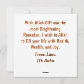  Happy Ramzan Mubarak Crescent Gold Feestdagenkaart (Achterkant)