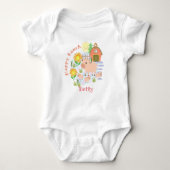 Happy Ranch Pig. Gepersonaliseerd. Baby Bodysuit (Voorkant)