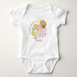 Happy Ranch Pig. Gepersonaliseerd. Baby Bodysuit