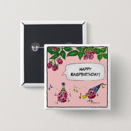 Happy Raspvolgende Button Pin (Voorkant /achterkant)