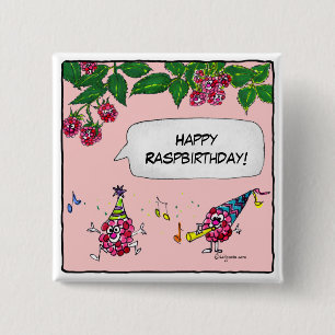 Happy Raspvolgende Button Pin