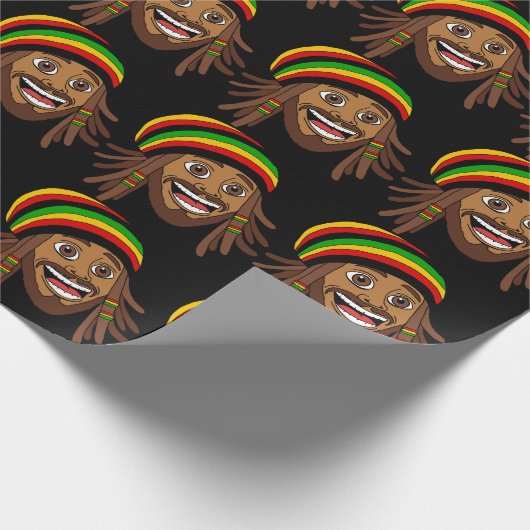Happy Rasta Man Rastafari Cadeaupapier (Hoek)
