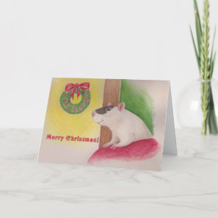Happy Rat Christmas Kaart