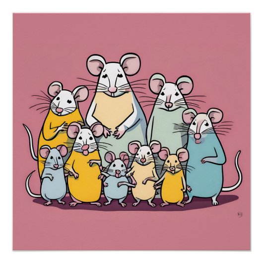 Happy Rat Familie Poster (Voorkant)