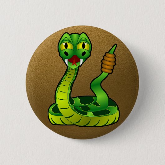 Happy rattlesnake ronde button 5,7 cm (Voorkant)