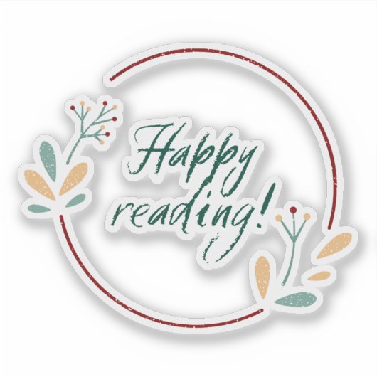 Happy Reading Cut-out Vinyl Sticker (Voorkant)