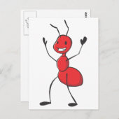 Happy Red Ant Cartoon Briefkaart (Voorkant / Achterkant)