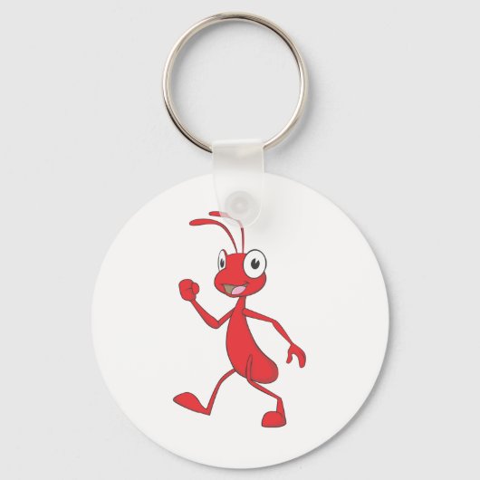 Happy Red Ant Walking Sleutelhanger (Voorkant)