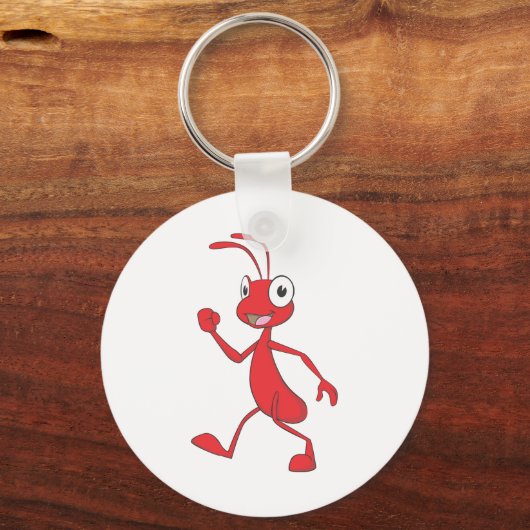Happy Red Ant Walking Sleutelhanger (Voorkant)