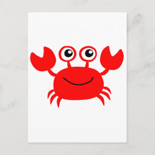 Happy Red Cartoon Crab Briefkaart