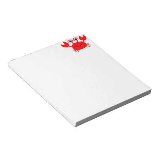 Happy Red Cartoon Crab Notitieblok (Schuin)