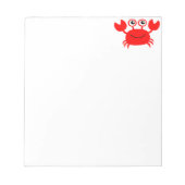 Happy Red Cartoon Crab Notitieblok (Voorkant)