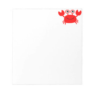 Happy Red Cartoon Crab Notitieblok