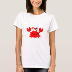 Happy Red Cartoon Crab T-shirt