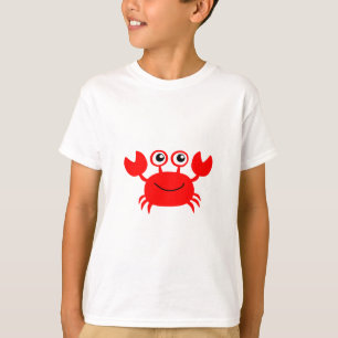 Happy Red Cartoon Crab T-shirt