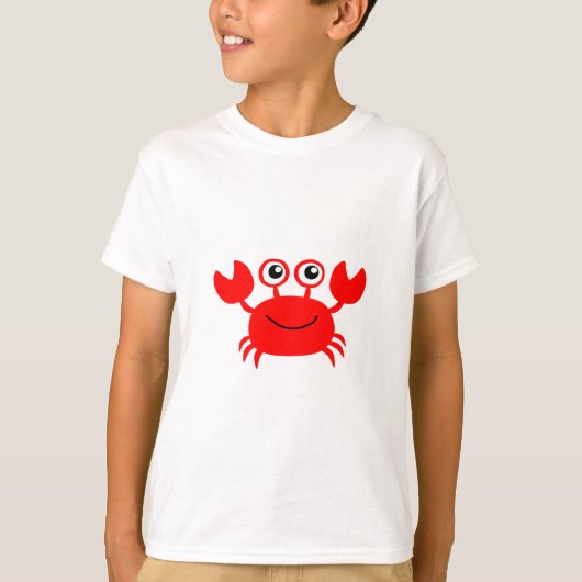 Happy Red Cartoon Crab T-shirt (Voorkant)