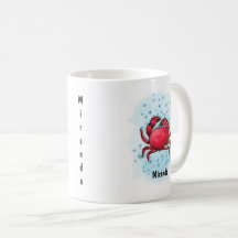 Happy red Crab waterverf stijl