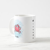 Happy red Crab waterverf stijl Koffiemok (Voorkant links)