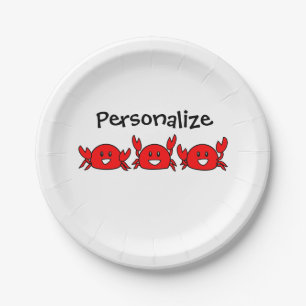 Happy Red Crabs Beach Papieren Bordje