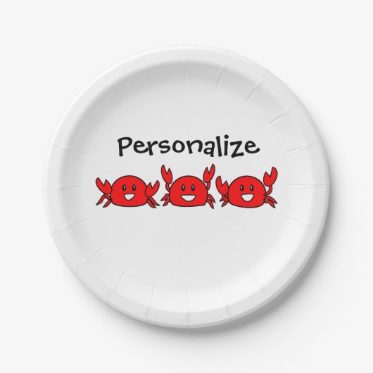 Happy Red Crabs Beach Papieren Bordje (Voorkant)