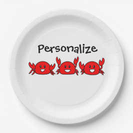 Happy Red Crabs Beach Papieren Bordje