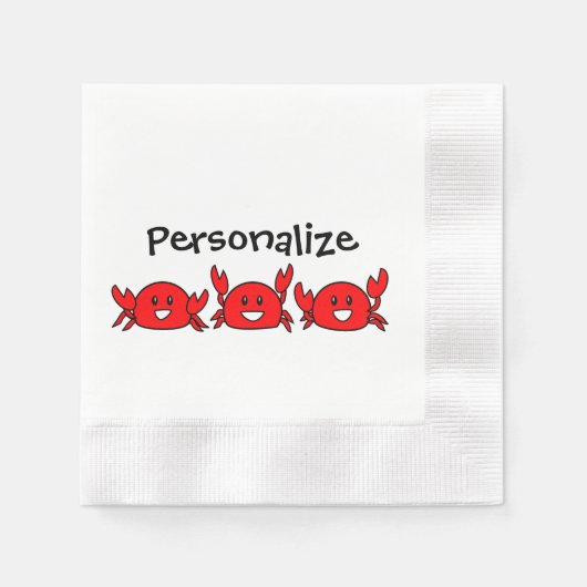 Happy Red Crabs Servetten (Voorkant)