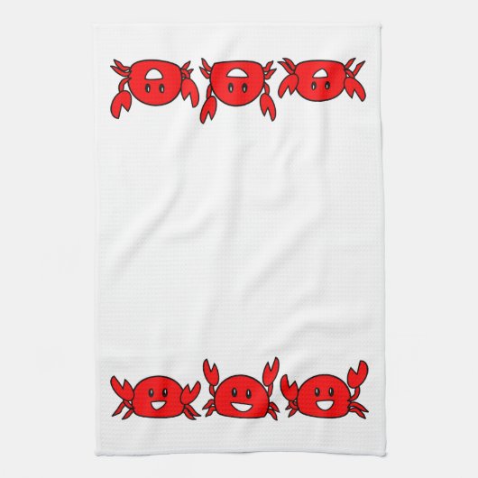 Happy Red Crabs Theedoek (Verticaal)