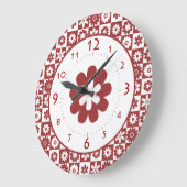 Happy Red en White American Country Boerderij Kitc Grote Klok (Hoek)