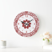 Happy Red en White American Country Boerderij Kitc Grote Klok (Huis)