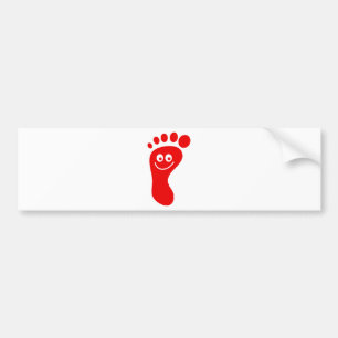 Happy Red Foot Bumpersticker