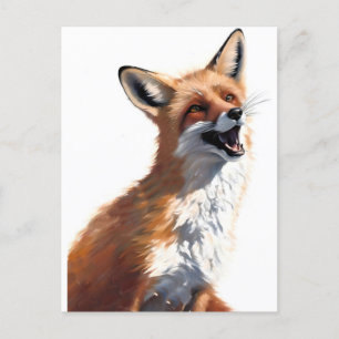 Happy Red Fox EIGEN ART Vixen Wild Natuur Blank Briefkaart