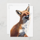 Happy Red Fox EIGEN ART Vixen Wild Natuur Blank Briefkaart (Voorkant / Achterkant)