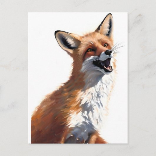 Happy Red Fox EIGEN ART Vixen Wild Natuur Blank Briefkaart (Voorkant)