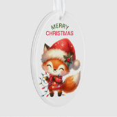 Happy Red Fox String Lights Kinder Kerst Ornament (voorkant)