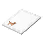 Happy Red Golden Retriever Cartoon Dog met poten Notitieblok (Linkerzijde)
