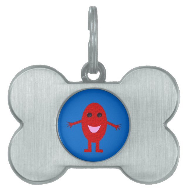 Happy Red Grape Pet Tag Huisdieren Naamplaatje (voorkant)