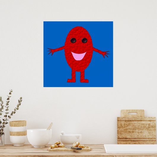 Happy Red Grape Poster (Keuken)