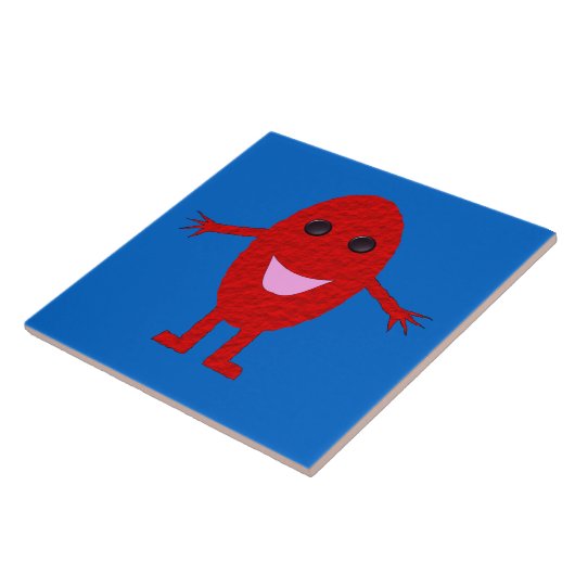 Happy Red Grape Tile Tegeltje (Zijkant)