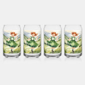 Happy Red headed girl Drinkware Set Blikvorm Glas (Achterkant)